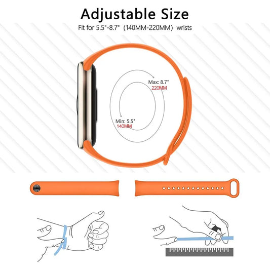 2025 Strap for Xiaomi Mi Band 10/9/8 NFC Bracelet Silicone Wrist Miband 9 NFC Replacement pulsera correa Sport Strap