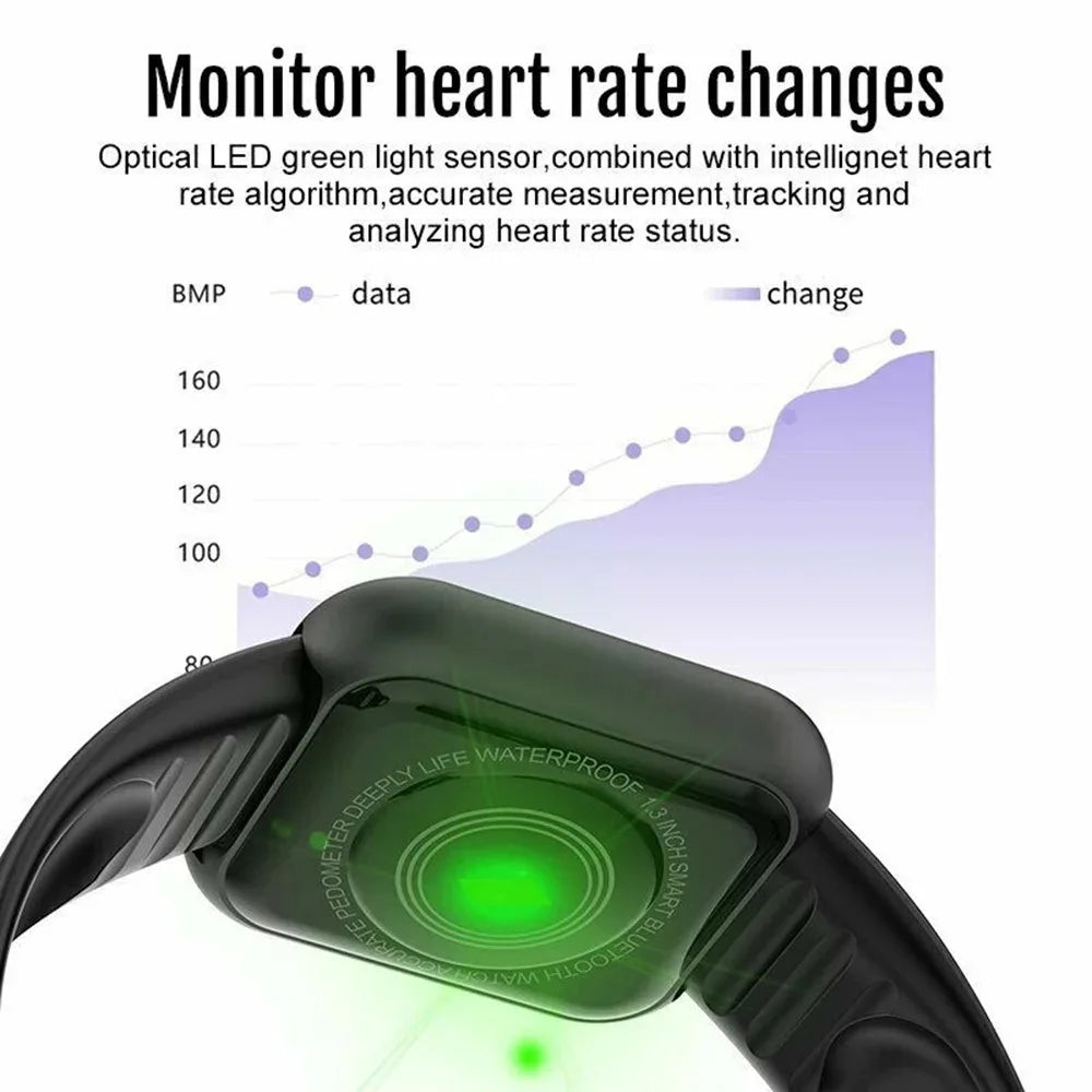 Sports Smartwatch Women Bracelet Men Smart Watch connected Music Control Player Fitness Step Sleep Monitor Y68 D20 Alarm Clock