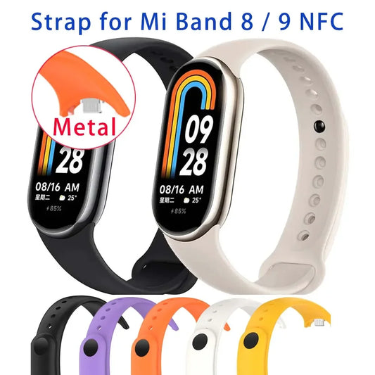 2025 Strap for Xiaomi Mi Band 10/9/8 NFC Bracelet Silicone Wrist Miband 9 NFC Replacement pulsera correa Sport Strap